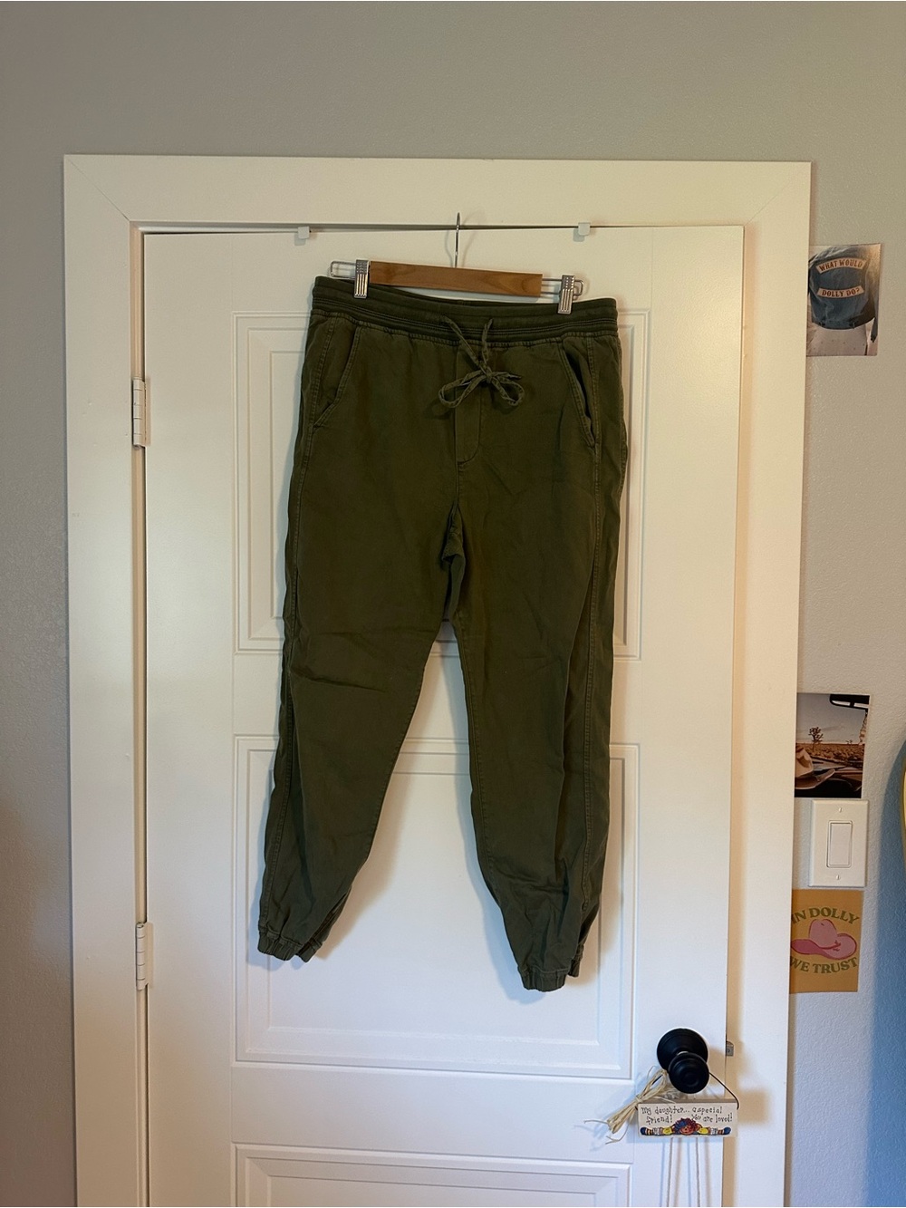 GAP Olive Green Women’s Cargo Style Joggers with Drawstring